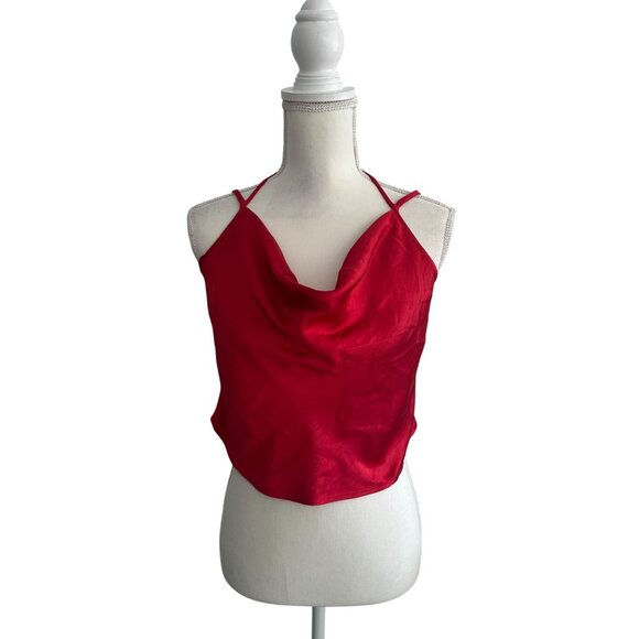 LOVERS AND FRIENDS Red Draped Tank Top Blouse Size Medium - Picture 10 of 10